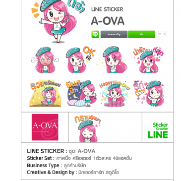 สติ๊กเกอร์ไลน์ ชุด aova